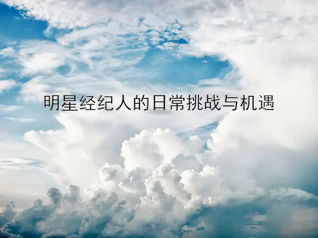 明星经纪人的日常挑战与机遇