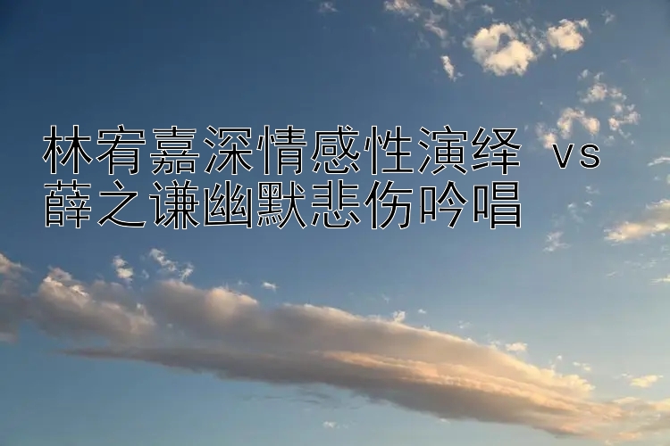 林宥嘉深情感性演绎 vs 薛之谦幽默悲伤吟唱