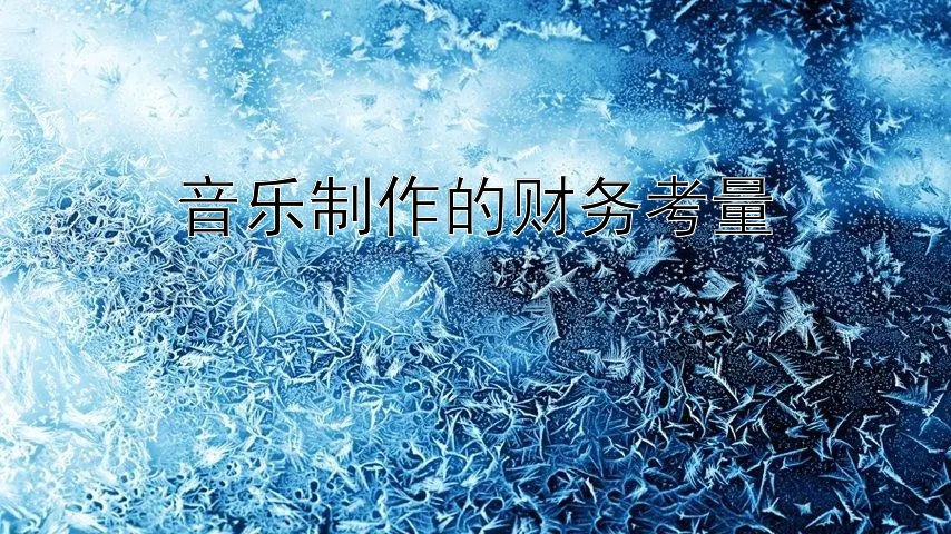 音乐制作的财务考量