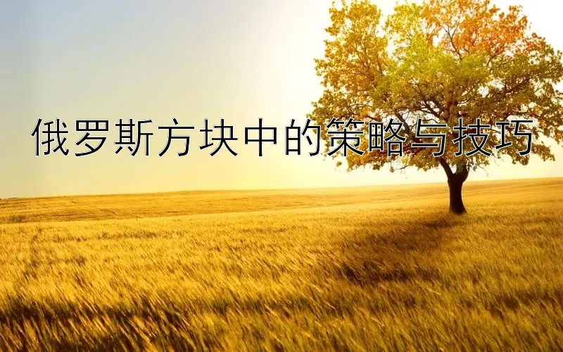 俄罗斯方块中的策略与技巧