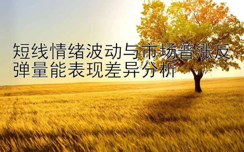 短线情绪波动与市场普涨反弹量能表现差异分析