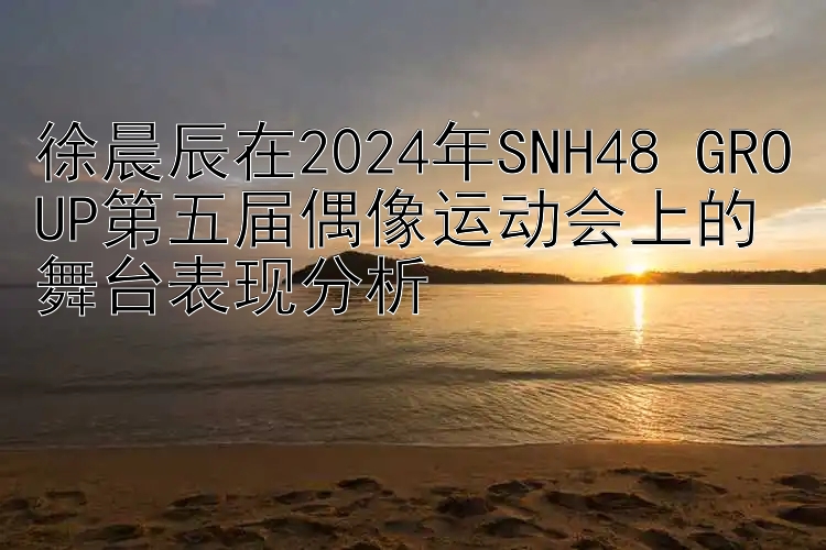 徐晨辰在2024年SNH48 GROUP第五届偶像运动会上的舞台表现分析