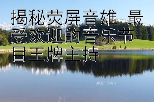 揭秘荧屏音雄 最受欢迎的音乐节目王牌主持