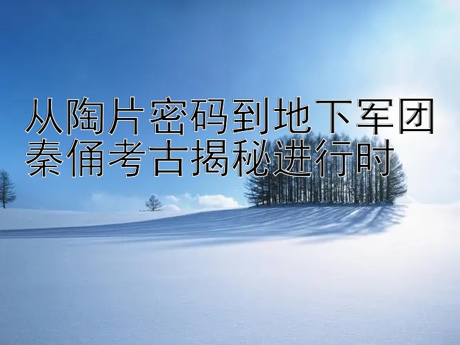 从陶片密码到地下军团秦俑考古揭秘进行时